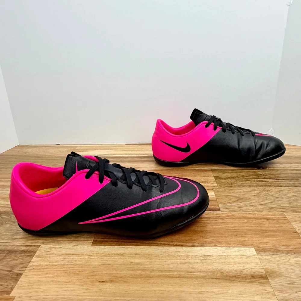 Nike Mercurial Victory V IC Indoor Soccer Shoes Black Pink 651639-006 Kids 5.5Y